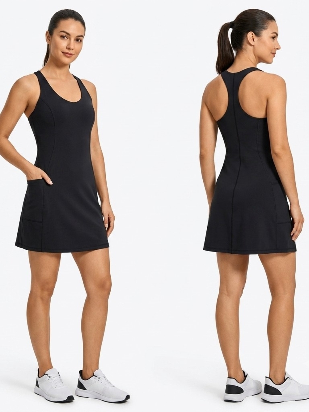 Yogalicious Courtside Utility Bra Dress Black S NWT